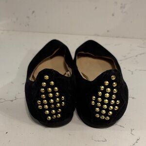 Black Flats with Gold Studs
